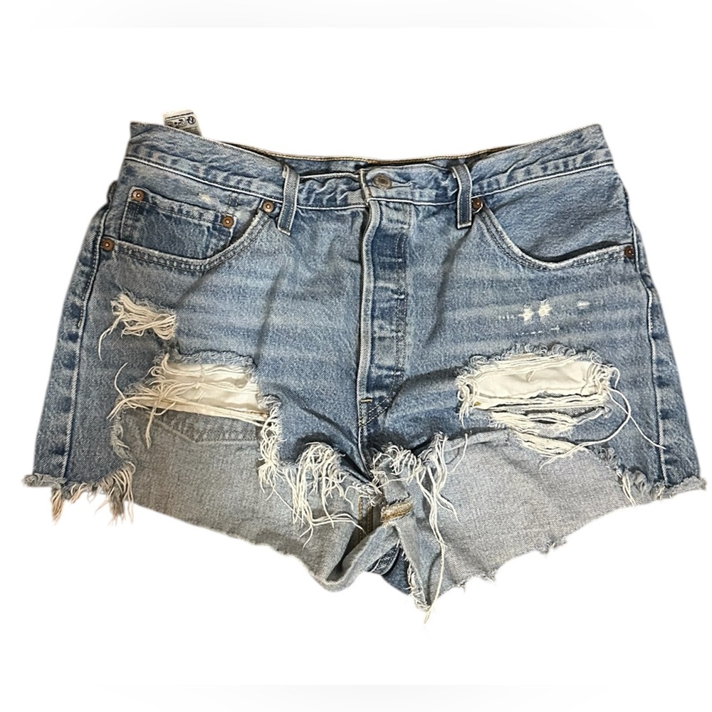 Levi's Blue Vintage Distressed Jean Shorts